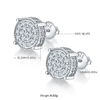 Circular Column S925 Silver Ear Nail with Threaded Moissanite Grade D 0.81CT 1